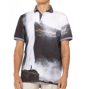 Greyson AOP Arctic Waterfall Polo Golf Shirt XL
